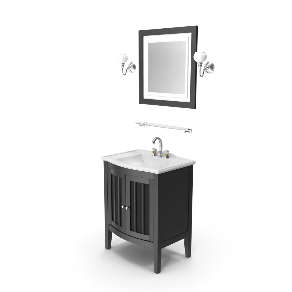 Wooden Bathroom Sink With Mirror - Image 3