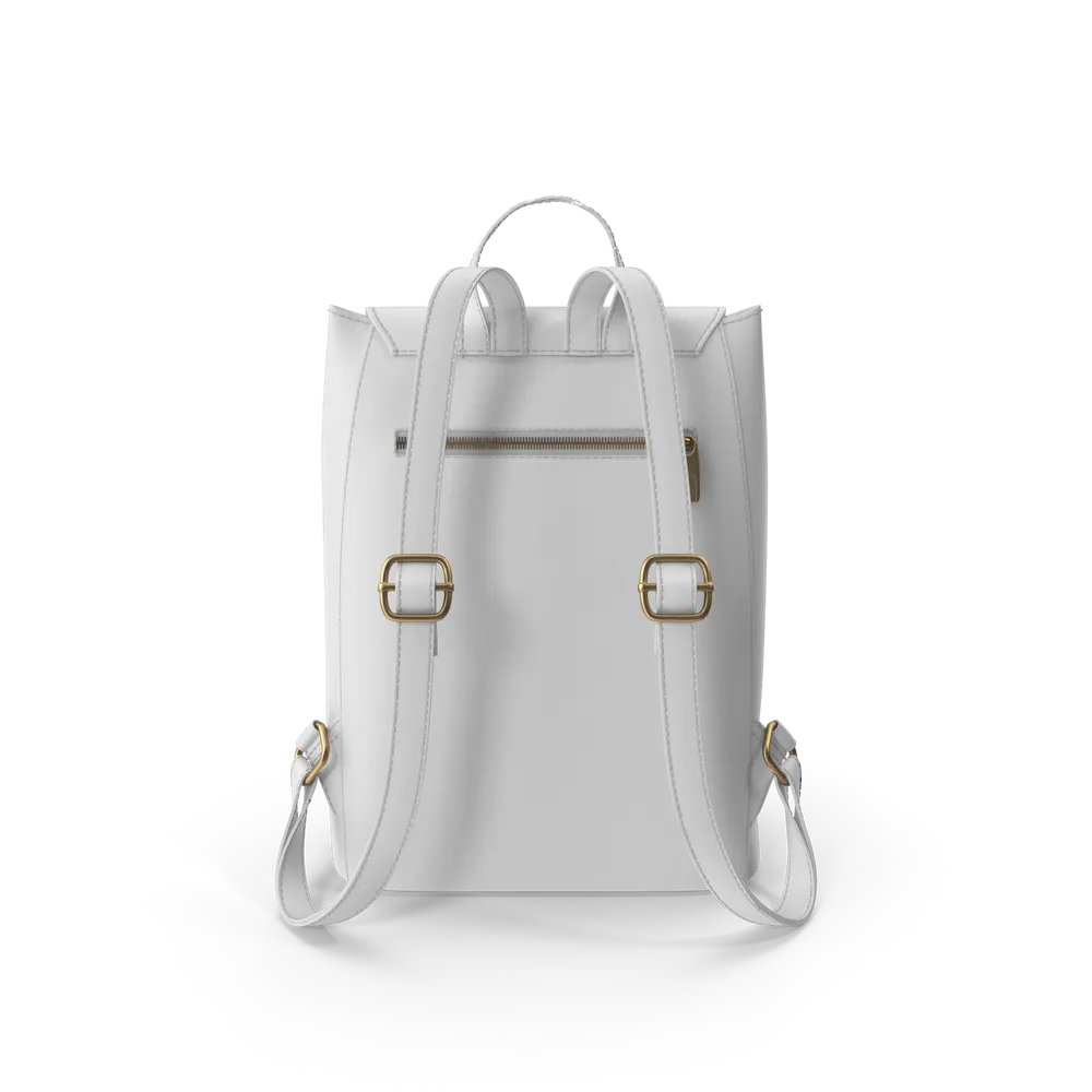 White Faux Leather Backpack - Image 2