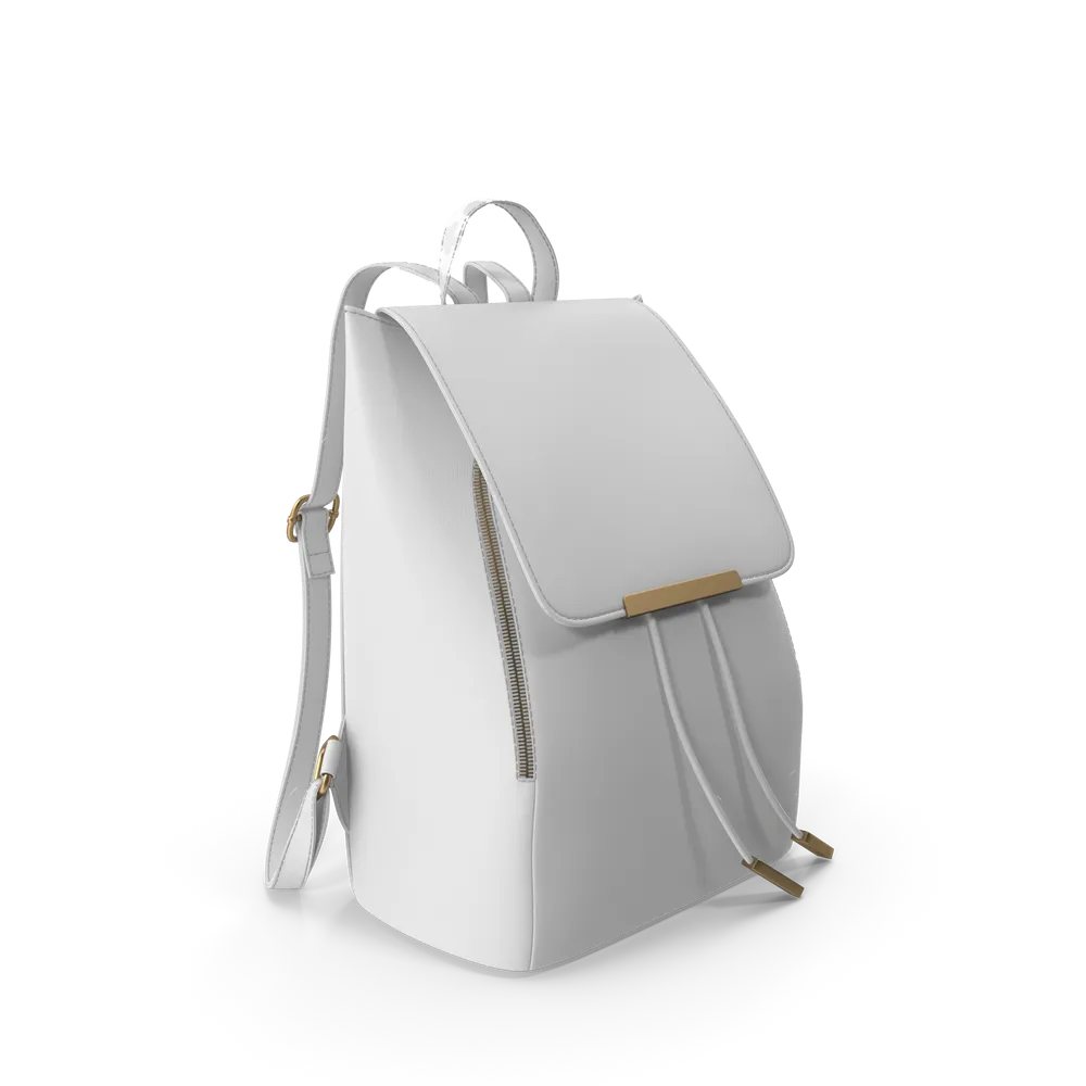 White Faux Leather Backpack - Image 3